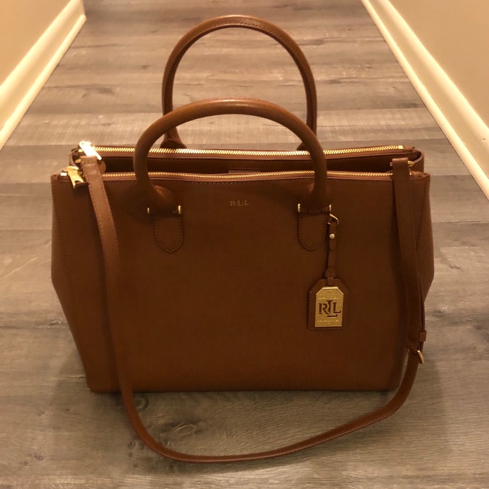 Ralph Lauren Brown Leather Satchel Handbag